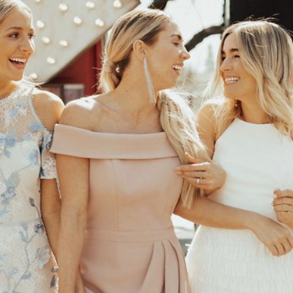 NEW BHLDN Thompson Off-the-Shoulder Crepe Dress